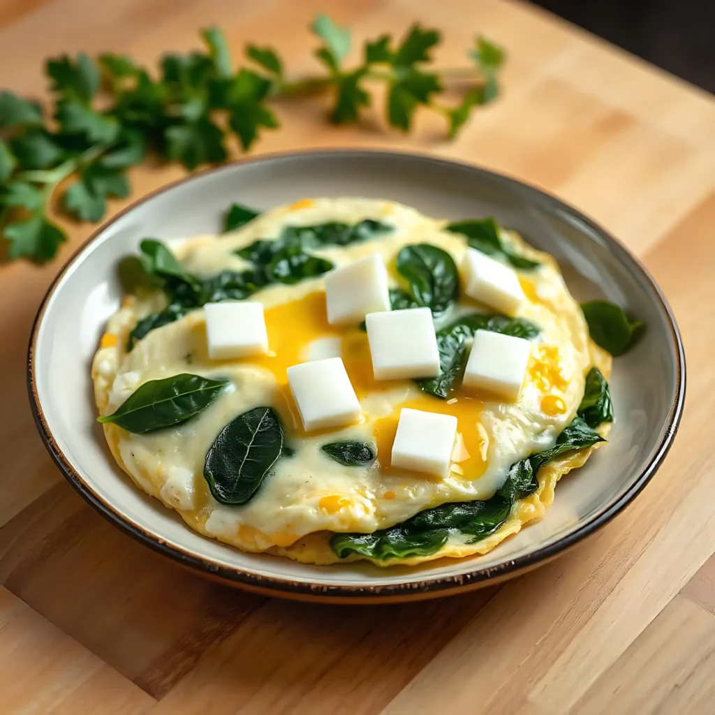 Omelette de Claras con Espinacas y Queso