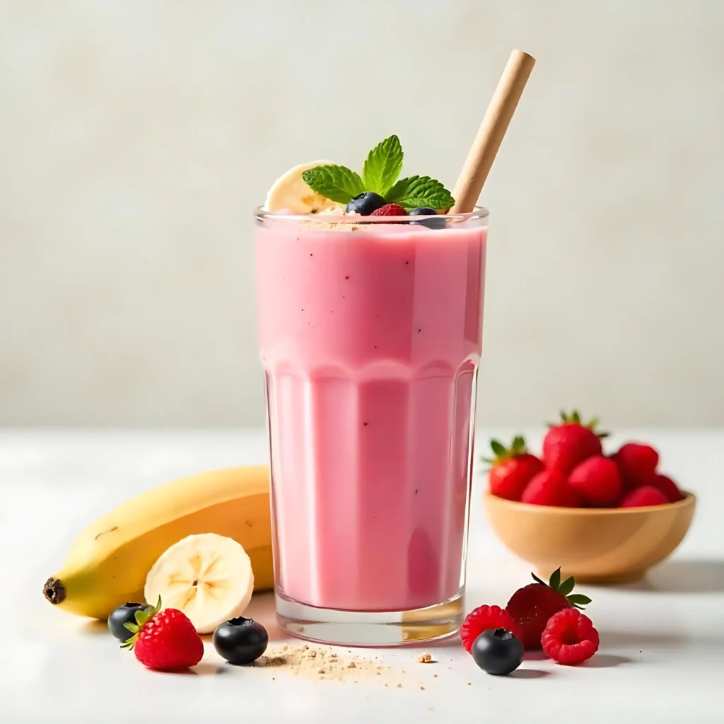 Batido de proteínas con frutas