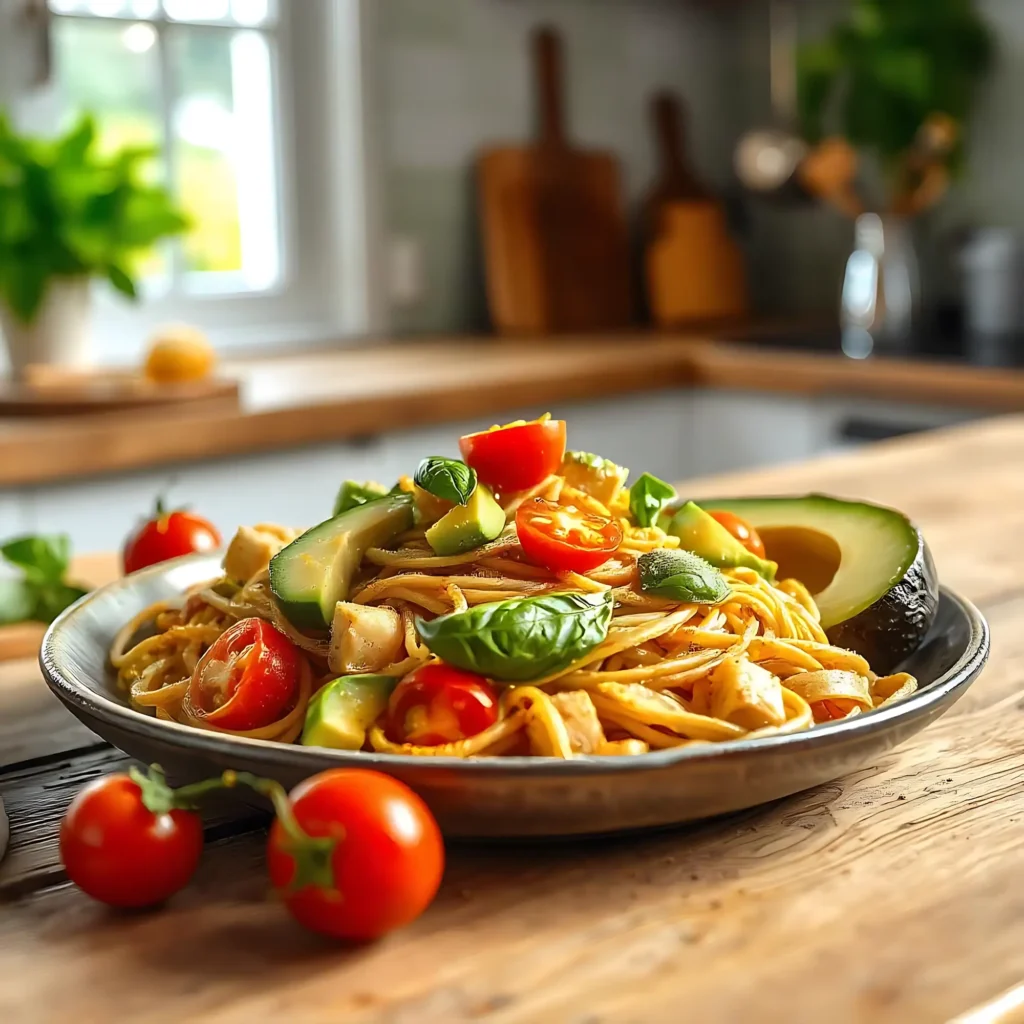 Pasta Integral con Aguacate y Tomate