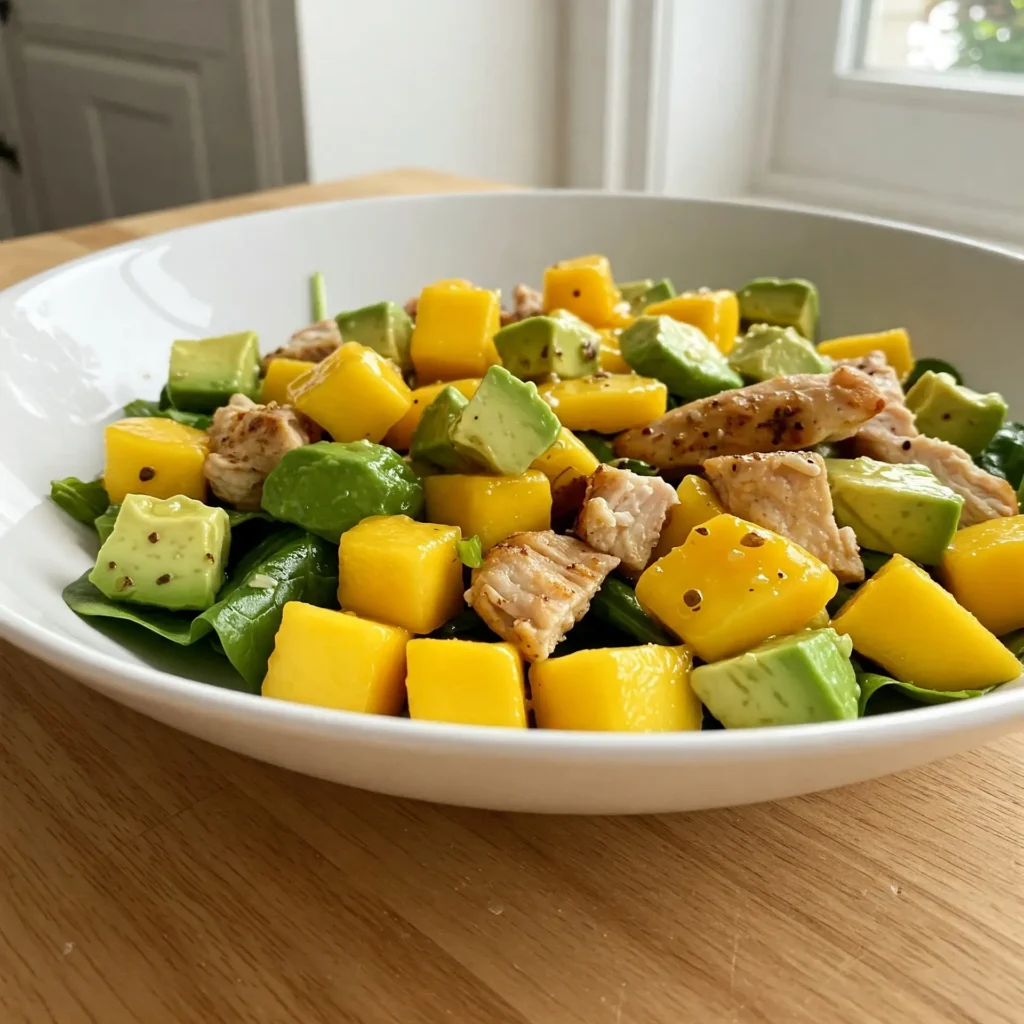 Ensalada de Mango, Aguacate y Pollo a la Parrilla
