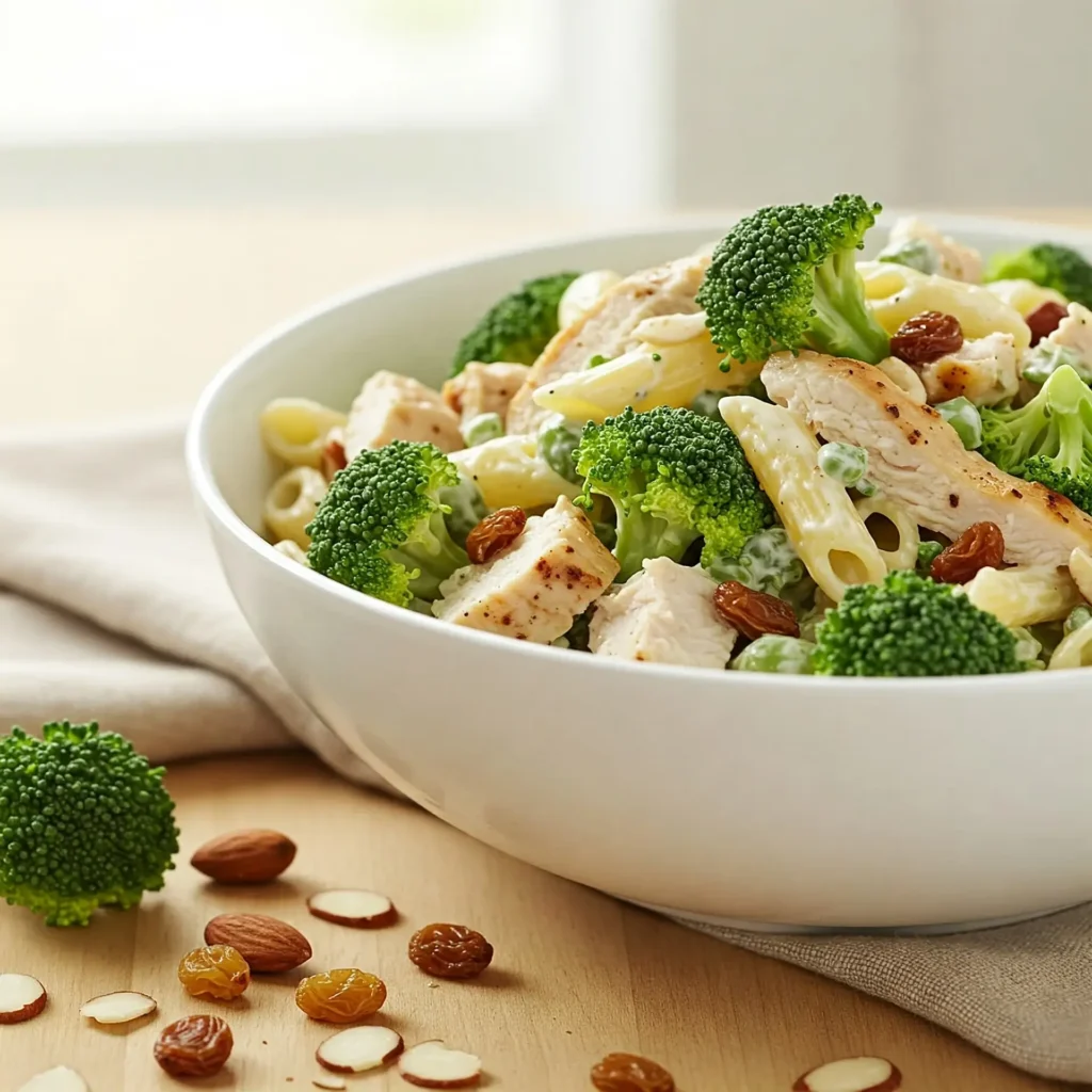 Ensalada de Pasta con Pollo, Brócoli y Aderezo Cremoso