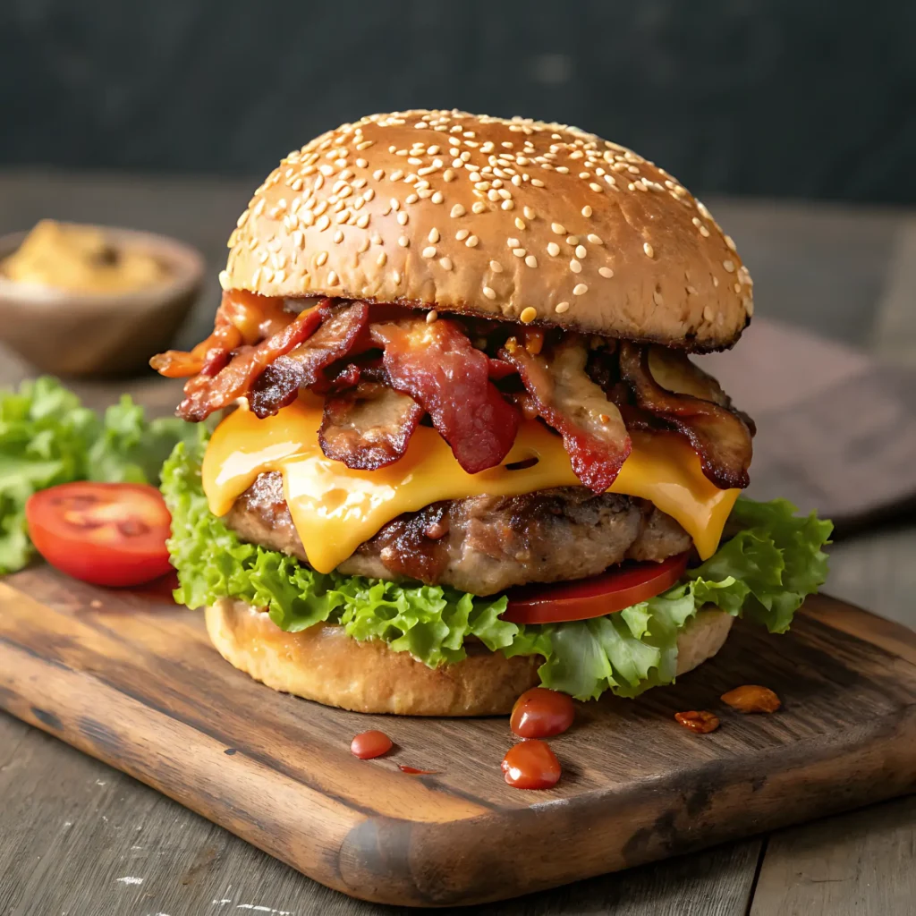 Hamburguesa con Bacon: Sabor y Textura Irresistibles