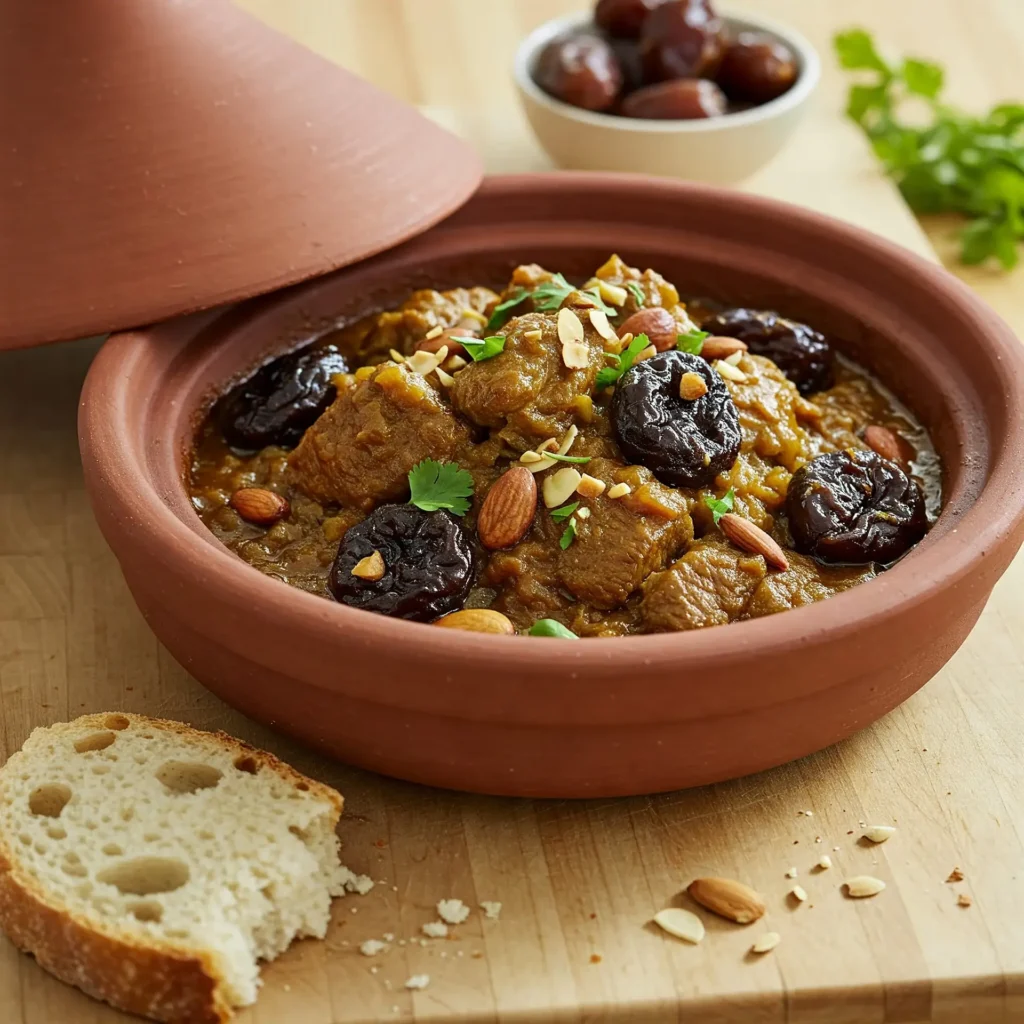 Tajine de Cordero con Ciruelas Pasas y Almendras