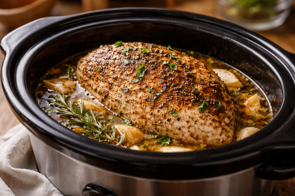 Pechuga de pavo en olla de cocción lenta