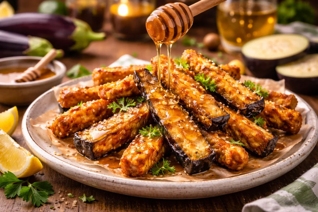 Berenjenas Rebozadas con Miel